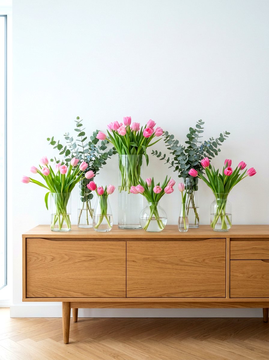 Glass Vase Arrangement - 25 Spring Modern Decor Ideas