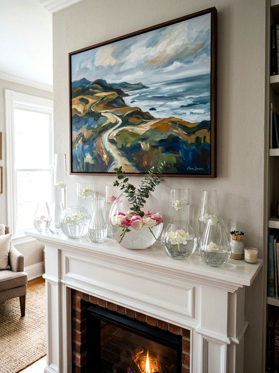 Glass Vase Collection - 25 Spring Model Home Decor Ideas