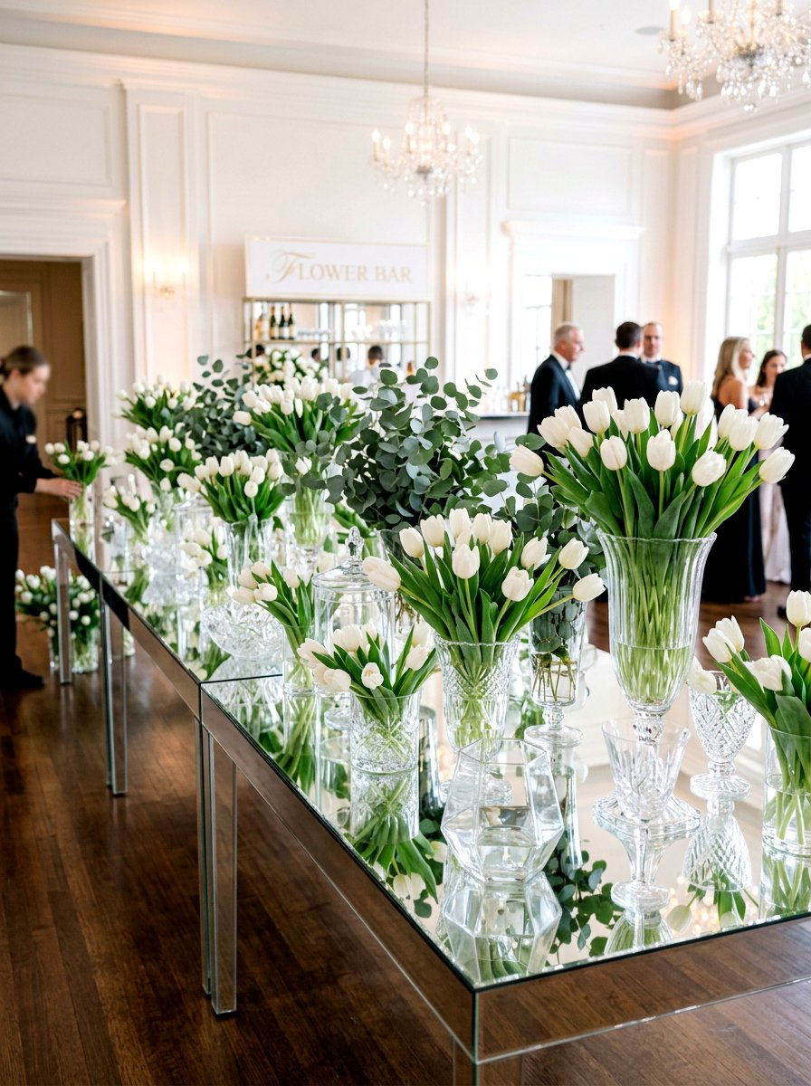 Glass Vase Flower Bar - 25 Spring Flower Bar Ideas