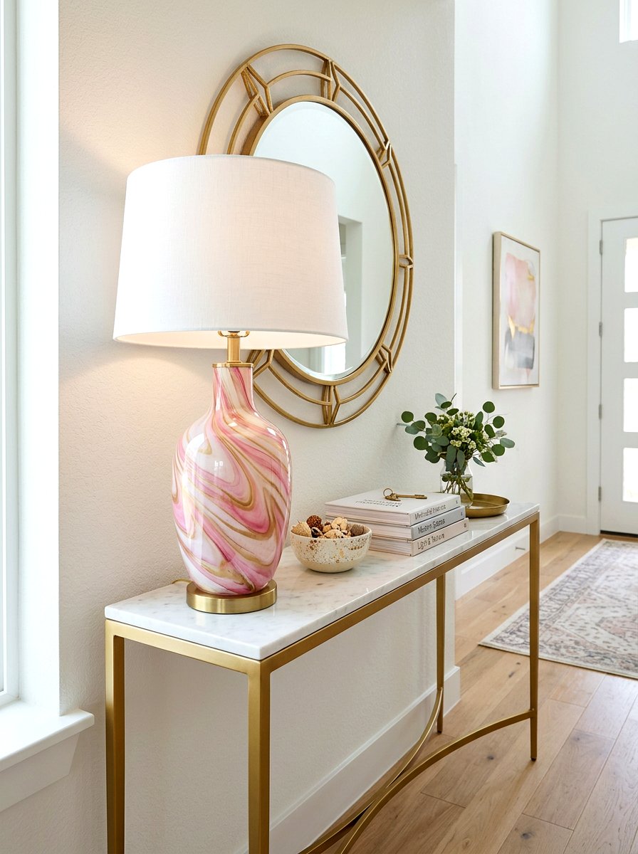 Glass Watercolor Table Lamp - 25 Spring Watercolor Decor Ideas