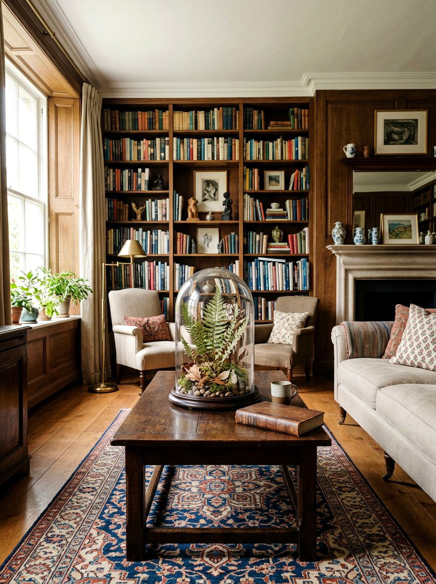 Glass cloche botanical specimen - 25 Spring Coffee Table Styling Ideas