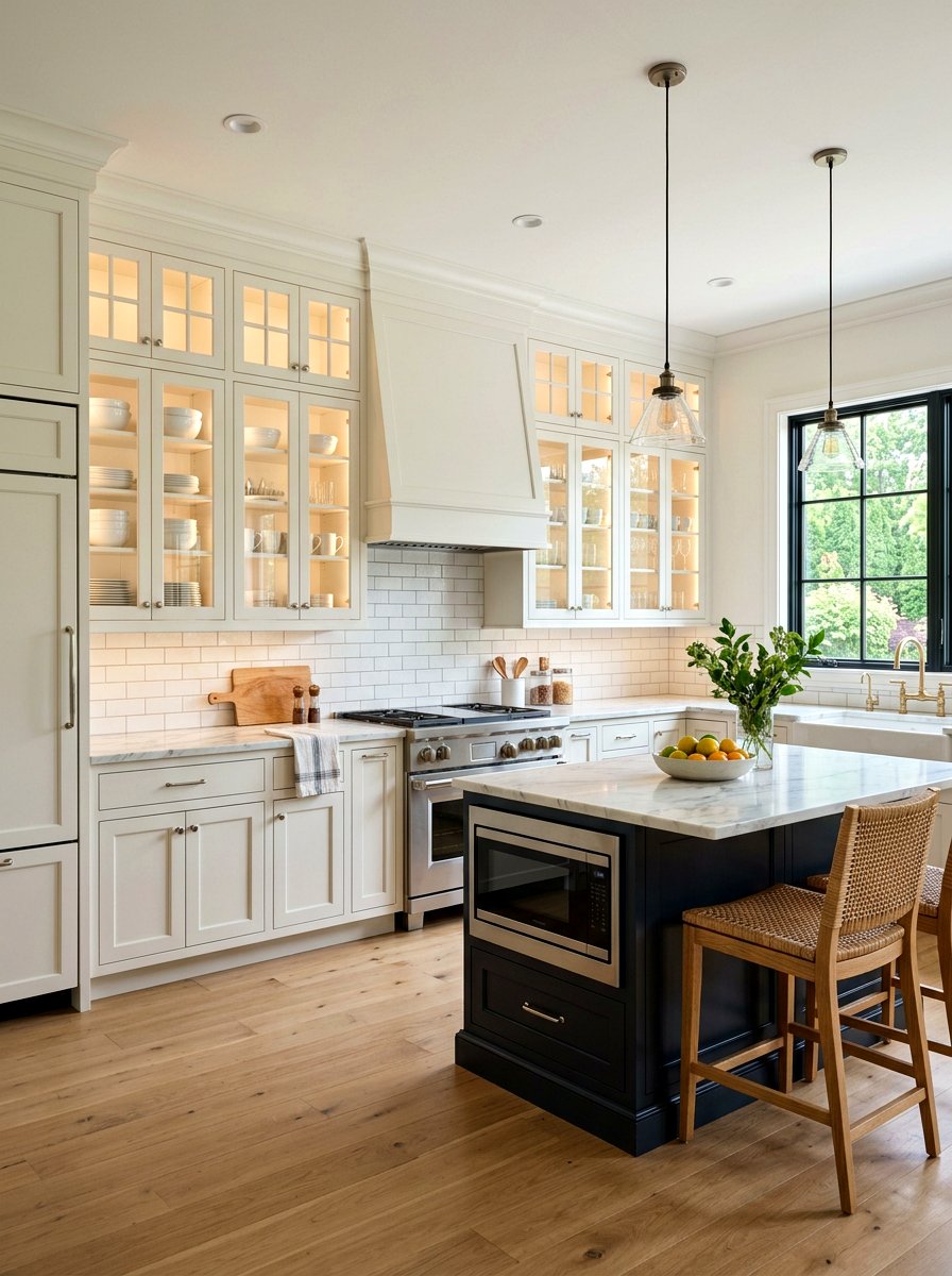 Glass front cabinets - 25 Spring Kitchen Refresh Ideas