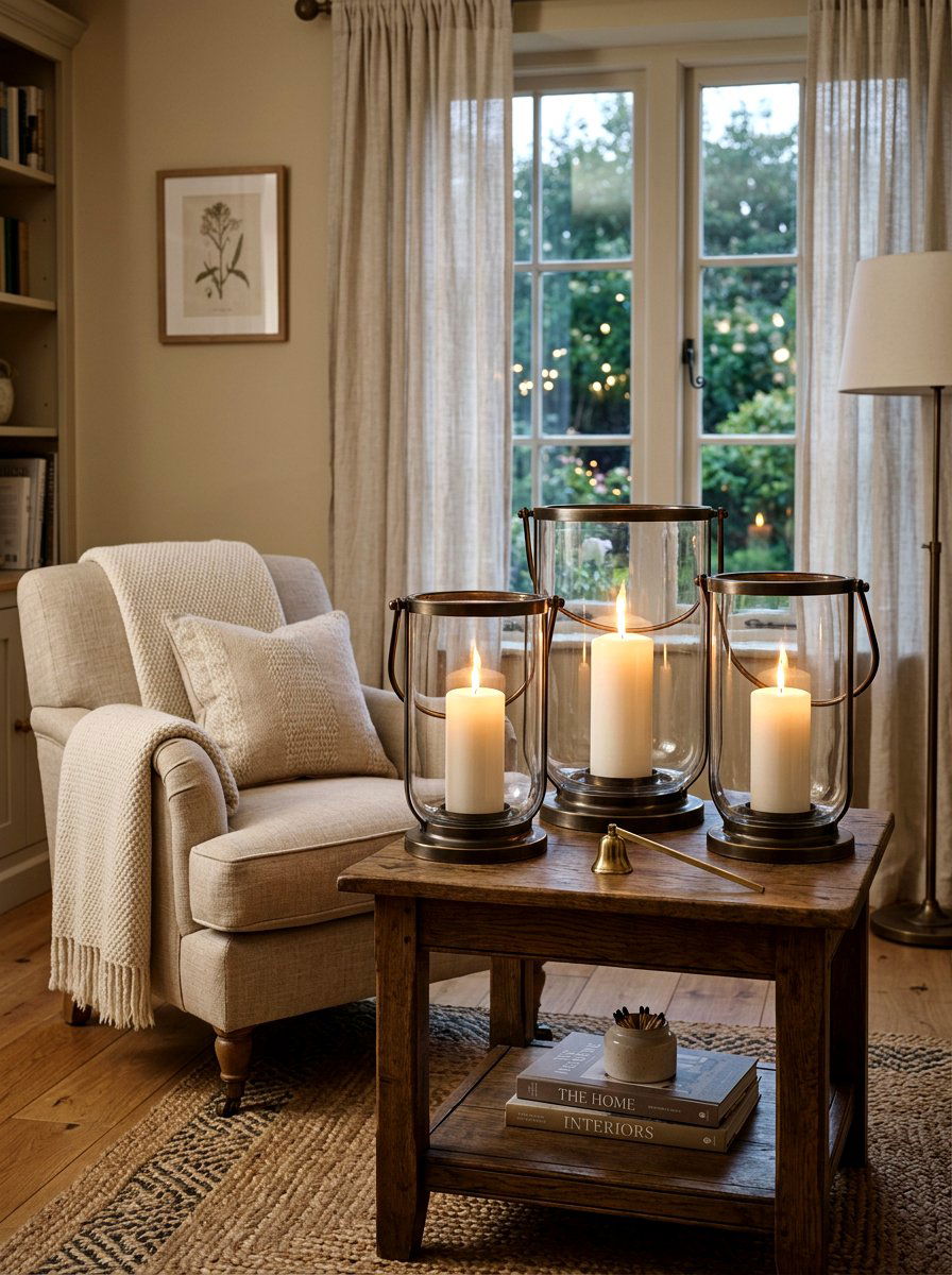 Glass hurricane lamps - 25 Spring Gazebo Decor Ideas