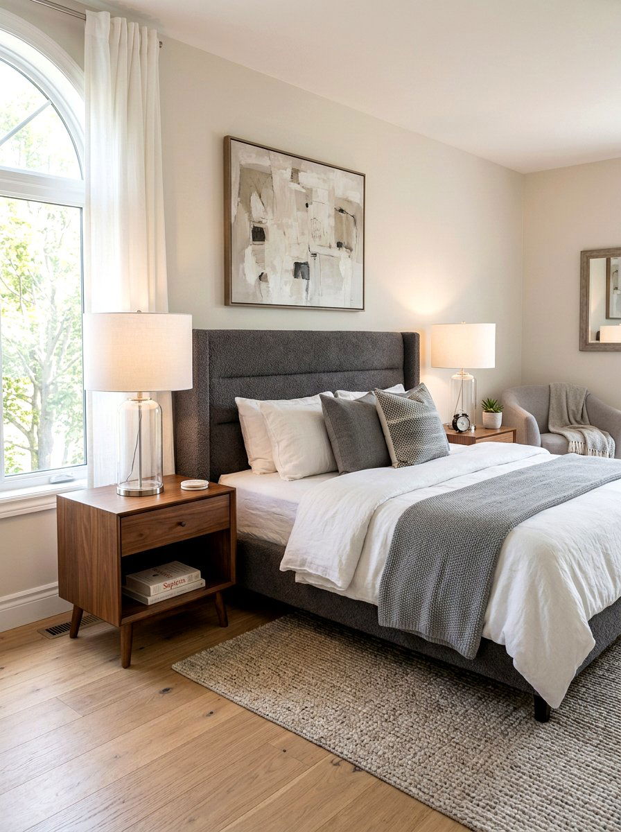 Glass table lamps - 25 Spring Master Bedroom Decor Ideas