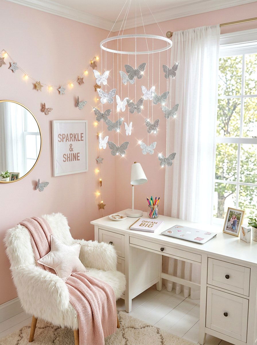 Glitter Butterfly Mobile - 25 Spring Butterfly Mobile Ideas