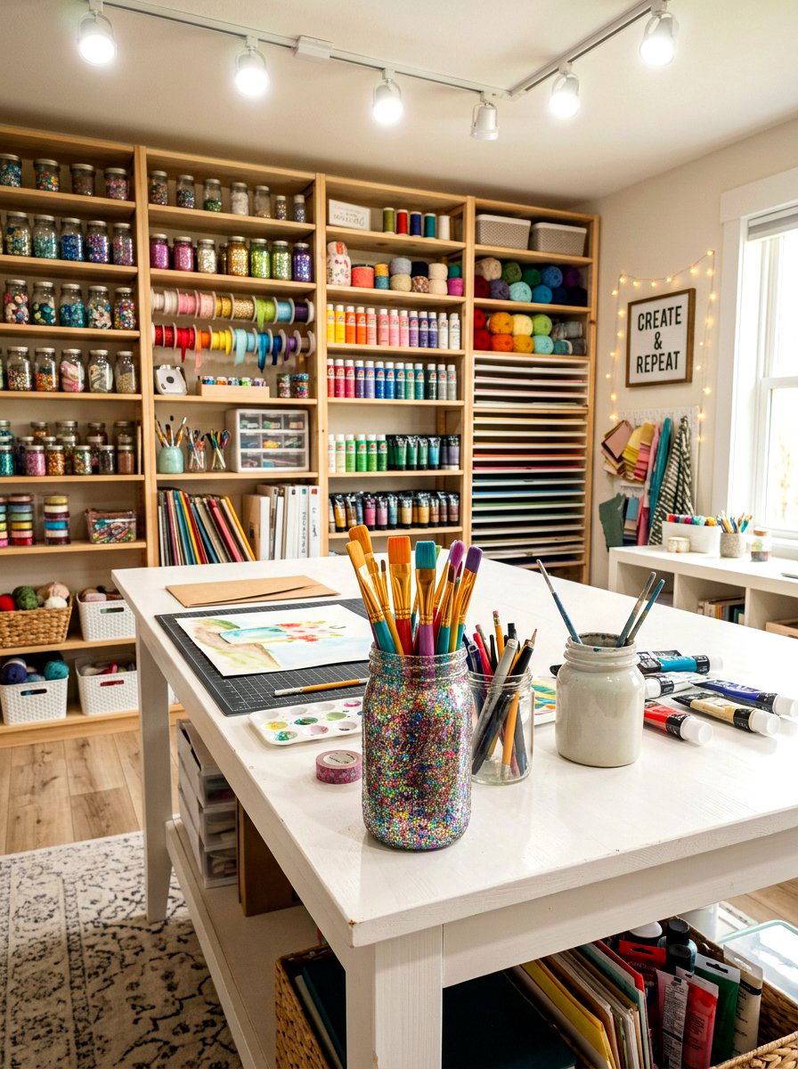 Glitter Mason Jar - 25 Spring Mason Jar Craft Ideas