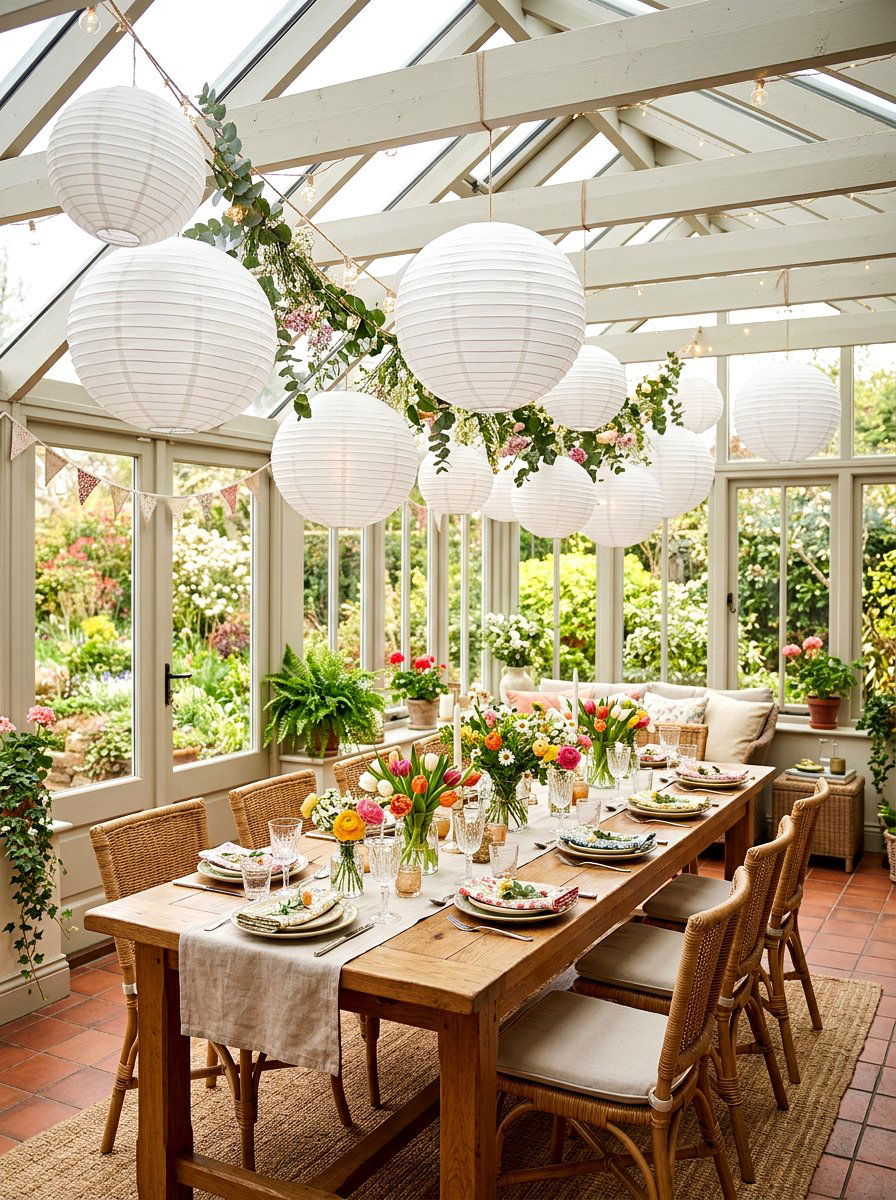 Globe Paper Lantern Swag - 25 Spring Swag Light Ideas