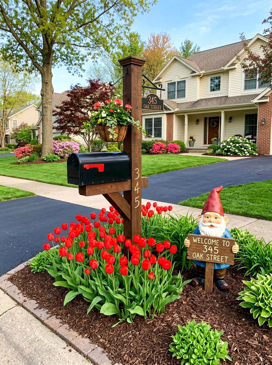 Gnome Mailbox Base - 25 Spring Garden Gnome Decor Ideas