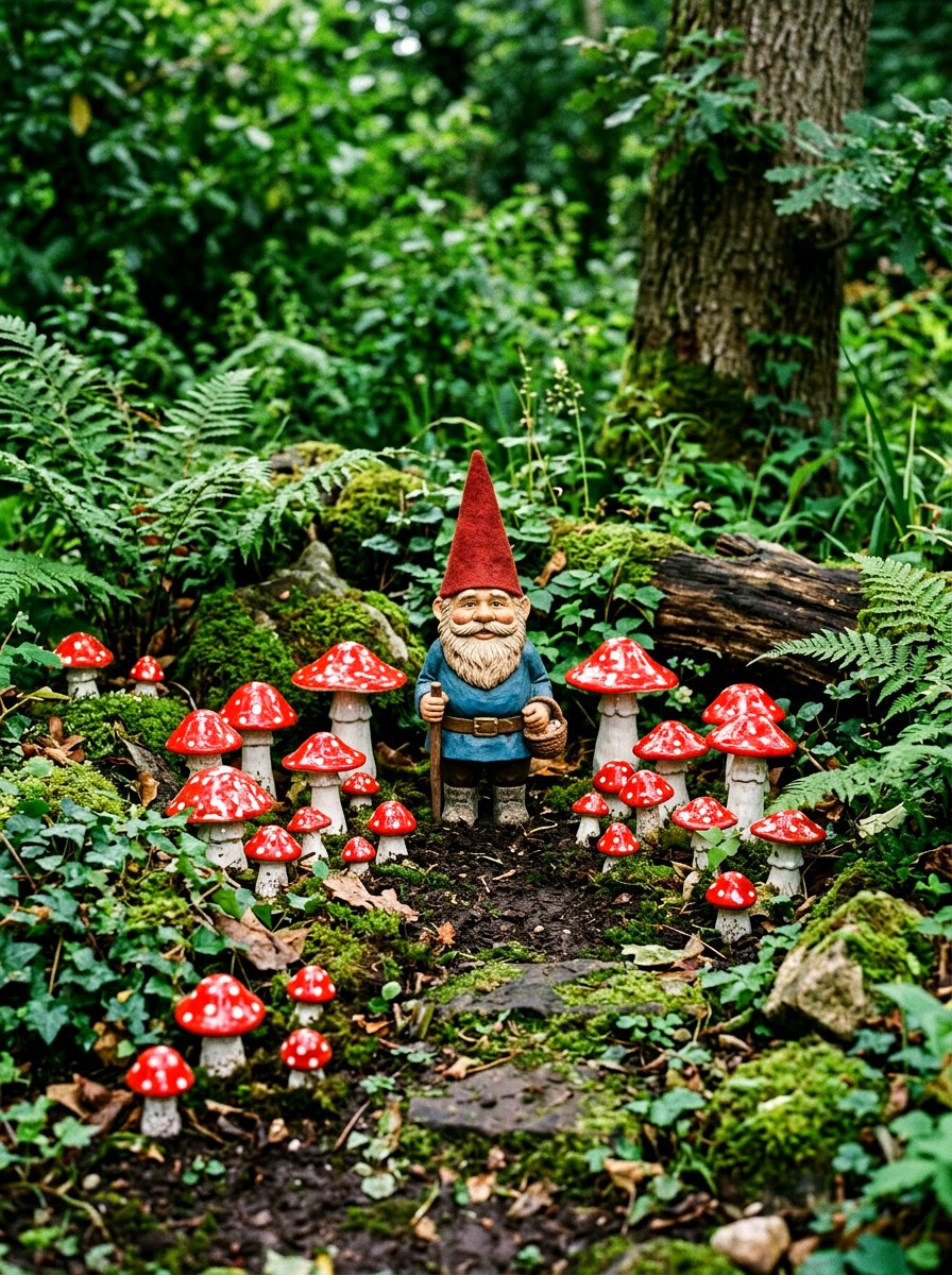 Gnome Mushroom Patch - 25 Spring Garden Gnome Decor Ideas