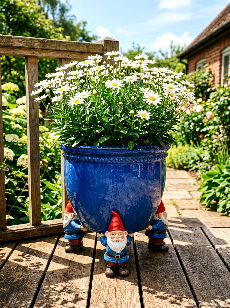 Gnome Pot Feet - 25 Spring Garden Gnome Decor Ideas