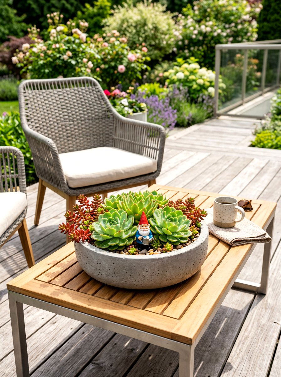 Gnome Succulent Planter - 25 Spring Garden Gnome Decor Ideas