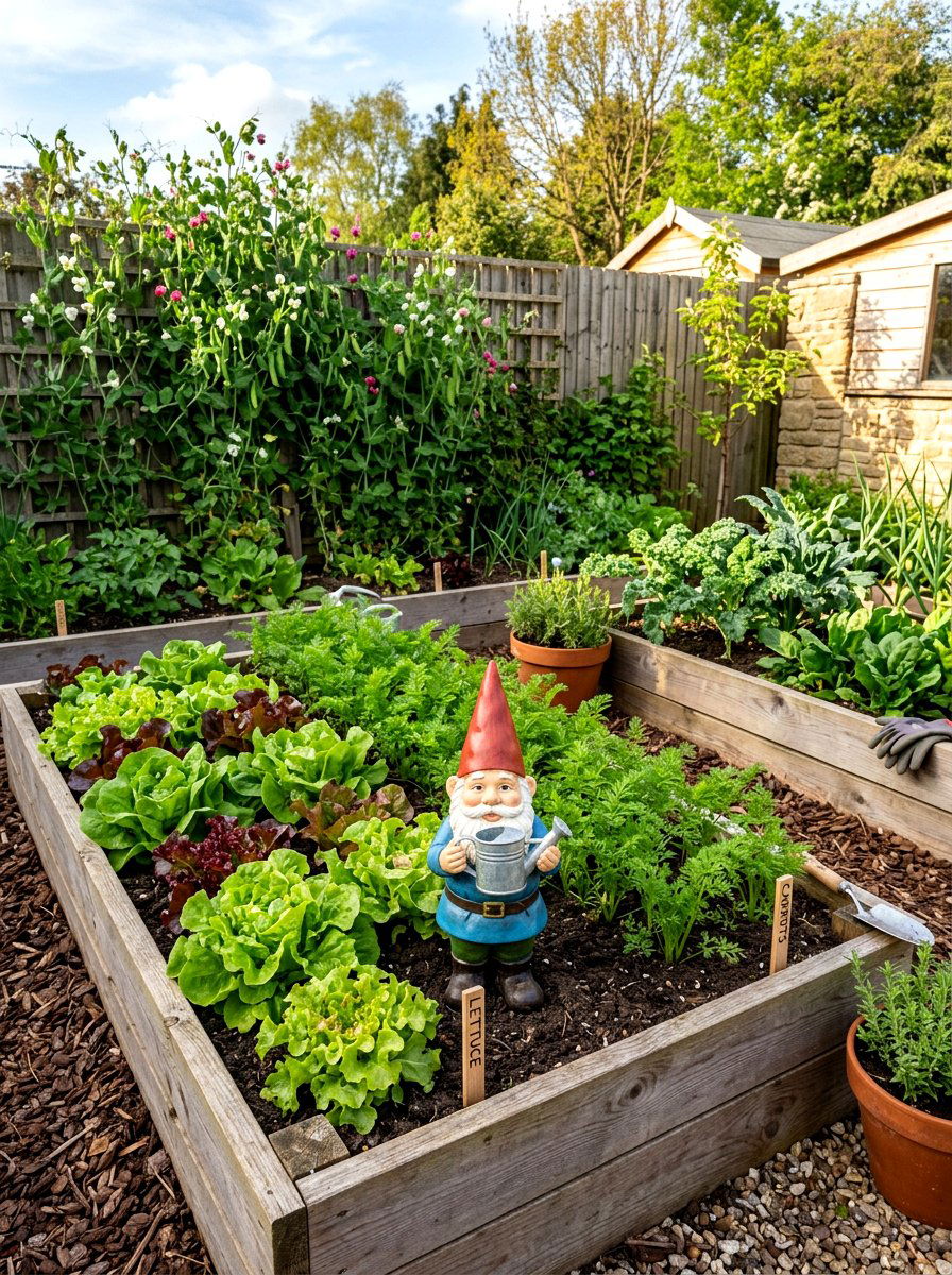 Gnome Vegetable Garden - 25 Spring Garden Gnome Decor Ideas