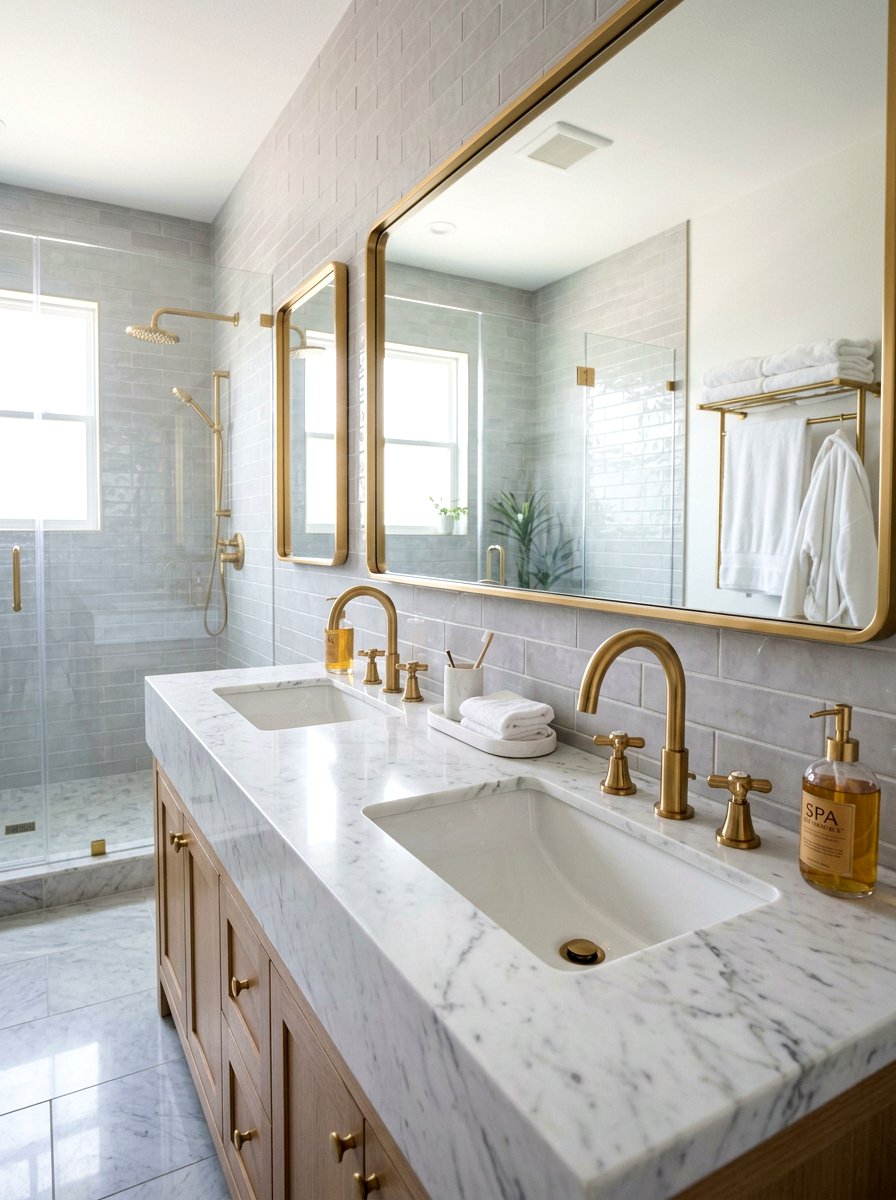 Gold Bathroom Faucet Sink - 25 Spring Gold Accent Decor Ideas