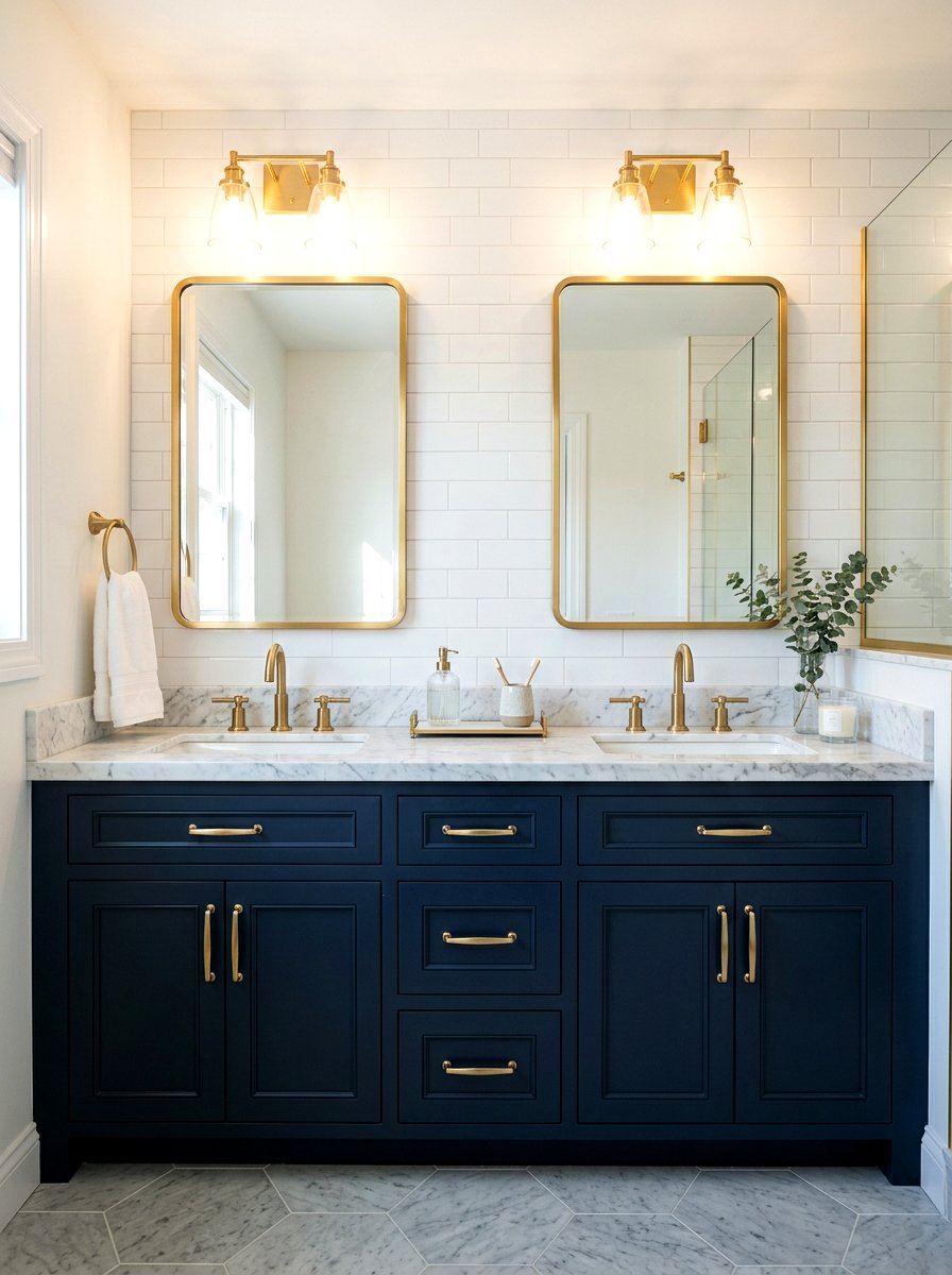 Gold Bathroom Faucets - 25 Spring Bathroom Refresh Ideas