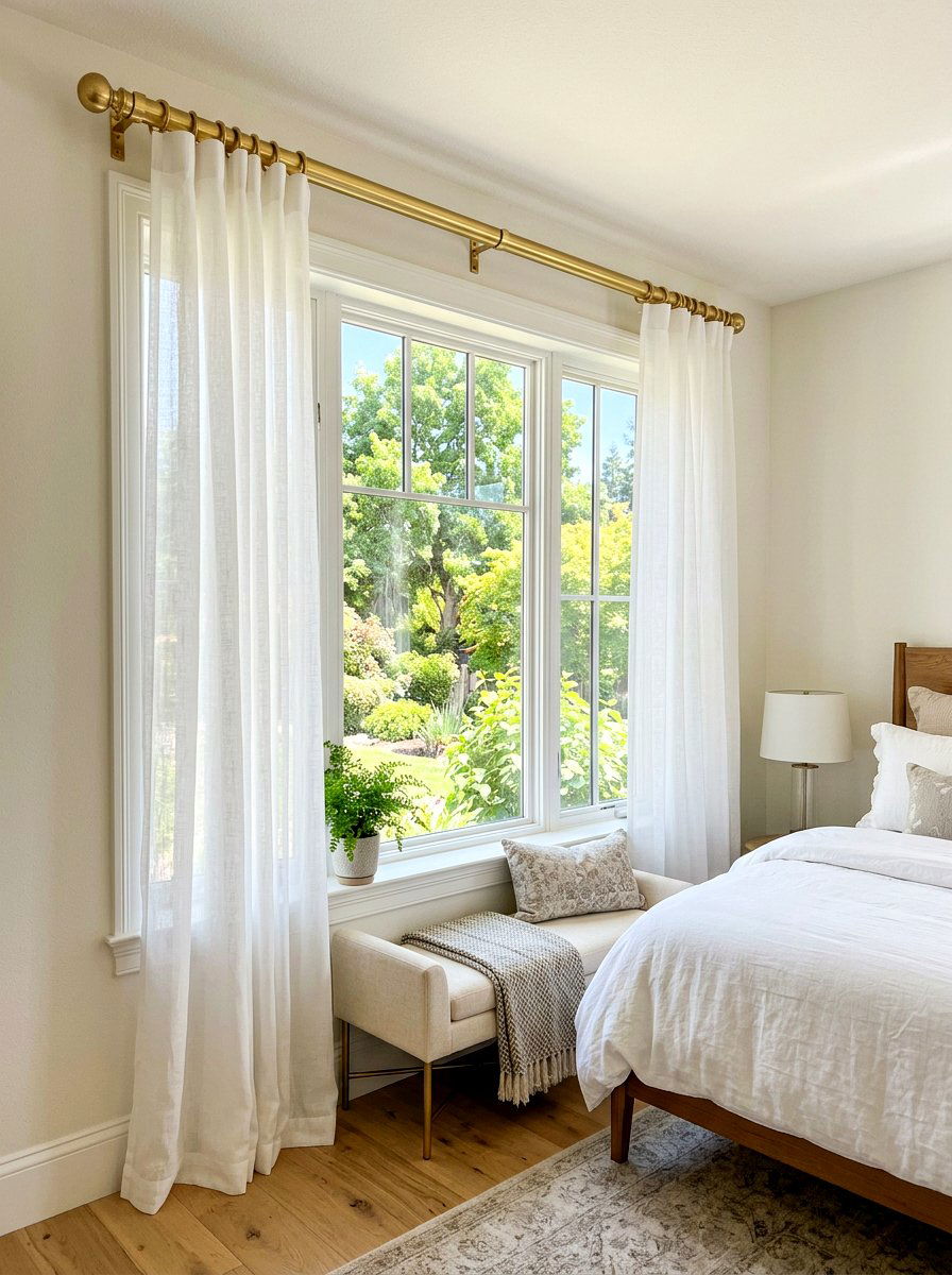 Gold Curtain Rod Window - 25 Spring Gold Accent Decor Ideas
