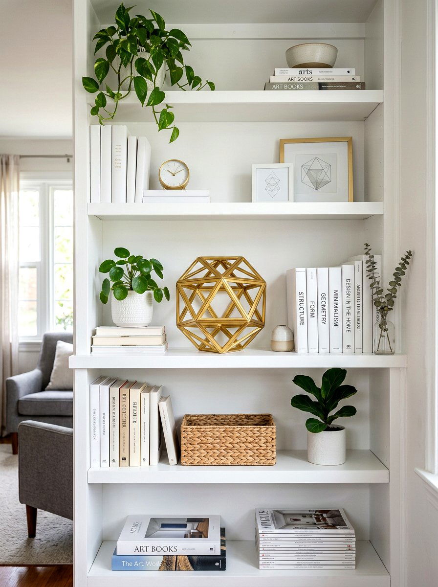 Gold Decorative Object Shelf - 25 Spring Gold Accent Decor Ideas