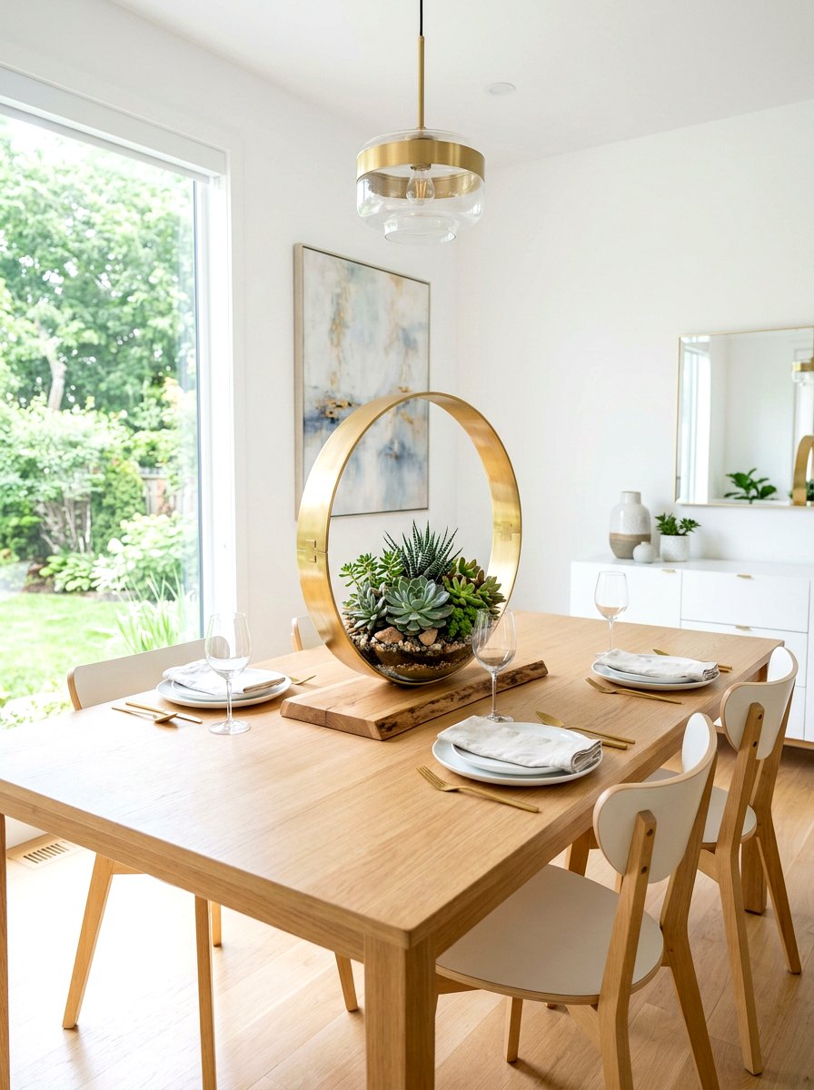 Gold Hoop Succulent Centerpiece - 25 Spring Succulent Centerpiece Ideas