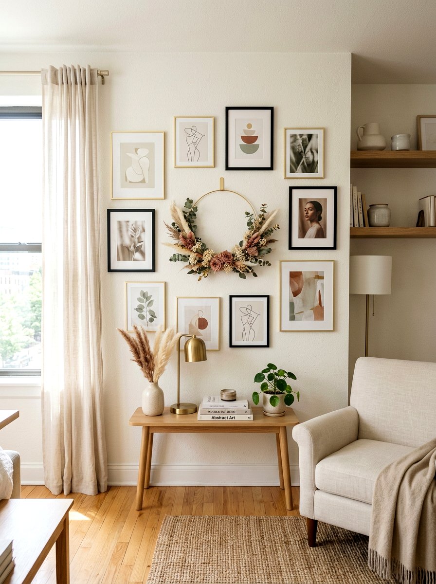 Gold Hoop Wreath - 25 Spring Dried Floral Wreath Ideas