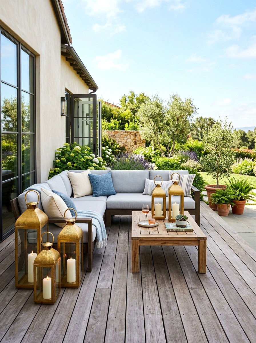 Gold Lantern Outdoor Patio - 25 Spring Gold Accent Decor Ideas