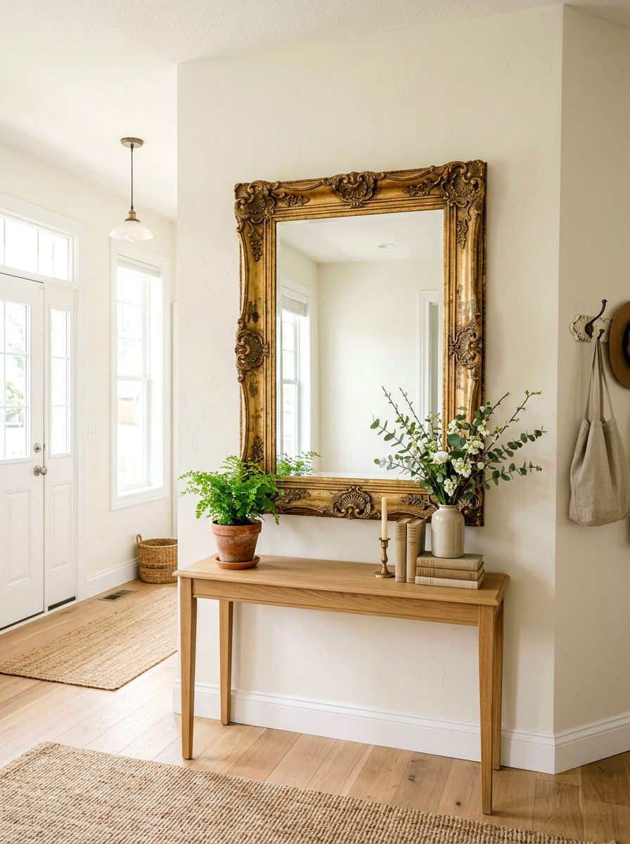 Gold Mirror Frame - 25 Spring Thrift Flip Decor Ideas