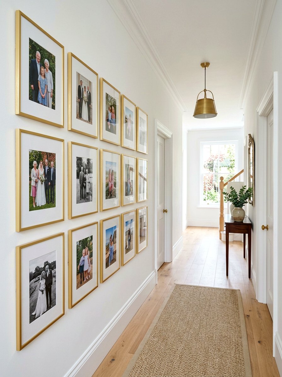 Gold Picture Frame Gallery Wall - 25 Spring Gold Accent Decor Ideas
