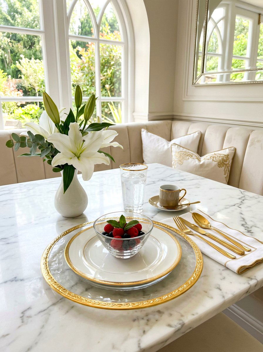 Gold Rimmed Glass Charger - 25 Spring Charger Plate Ideas