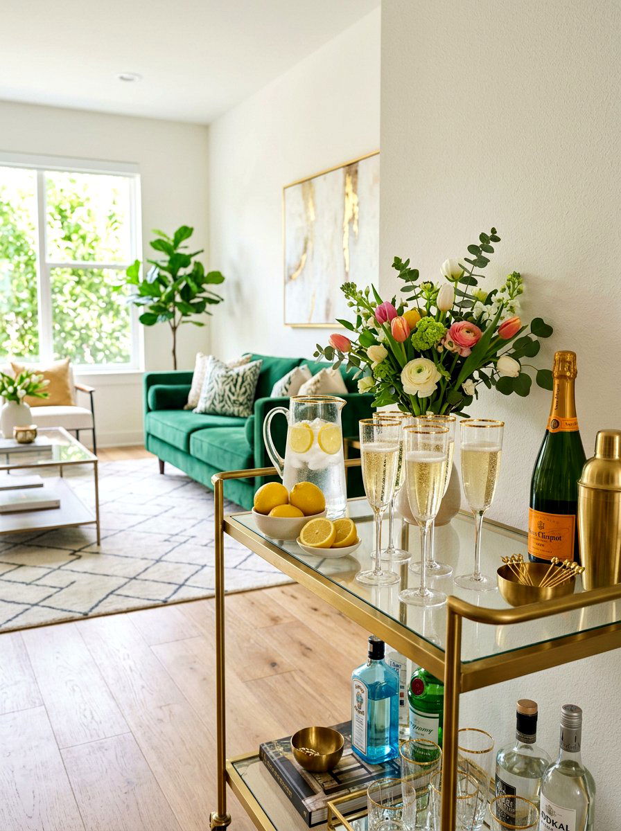 Gold Rimmed Glassware Set - 25 Spring Gold Accent Decor Ideas