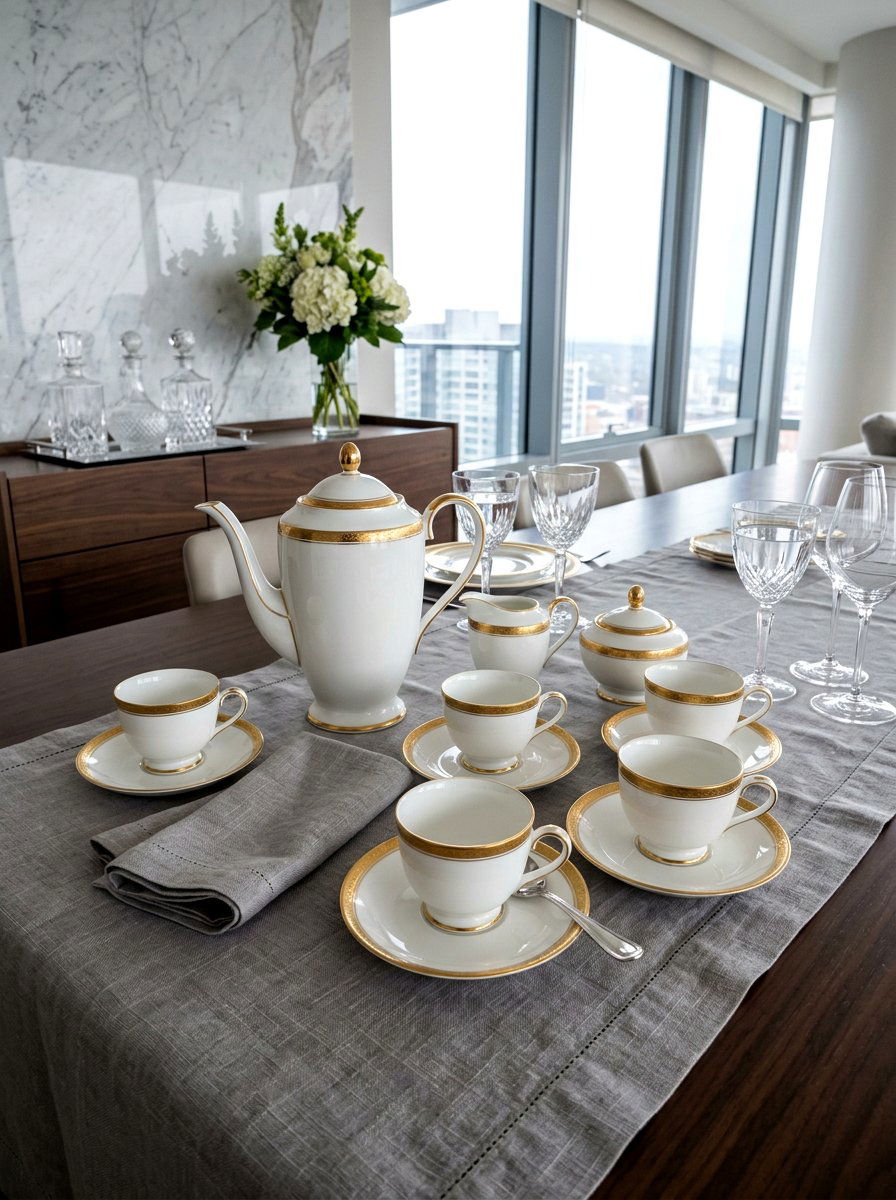 Gold Rimmed White Tea Set - 25 Spring Tea Set Ideas