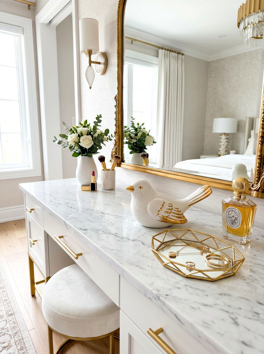 Gold Tipped Ceramic Bird Accent - 25 Spring Ceramic Bird Ideas