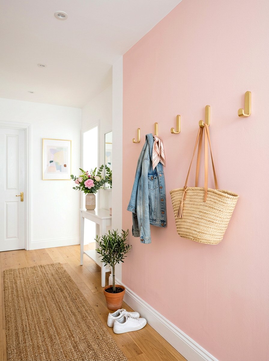 Gold Wall Hooks - 25 Spring Hallway Decor Ideas