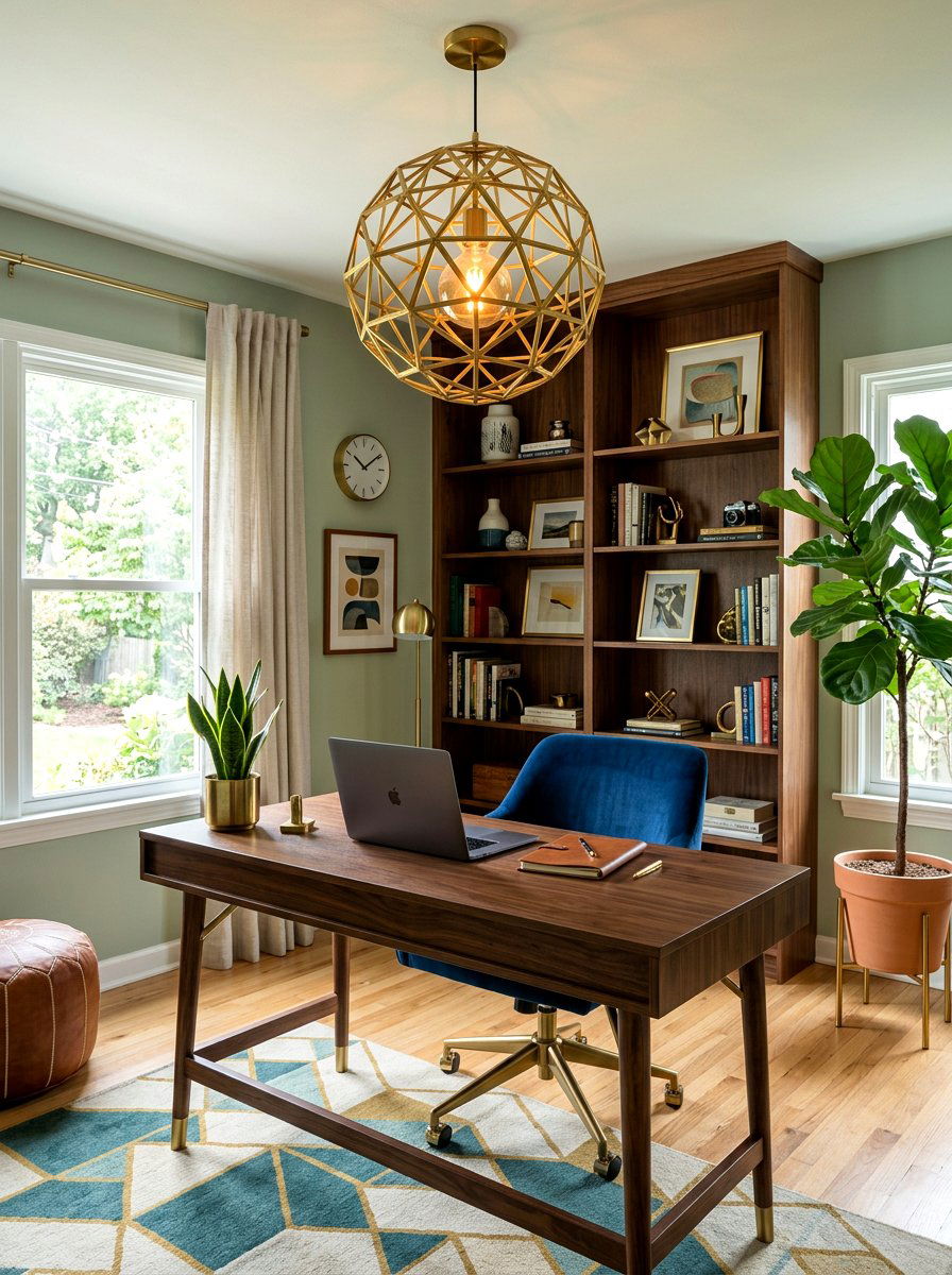 Gold globe pendant - 25 Spring Pendant Light Ideas