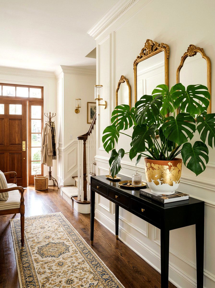 Gold leaf terracotta planter - 25 Spring Pot Painting Ideas