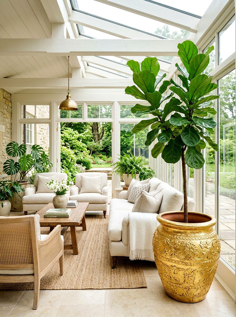 Gold leaf terracotta pot - 25 Spring Terracotta Pot Ideas