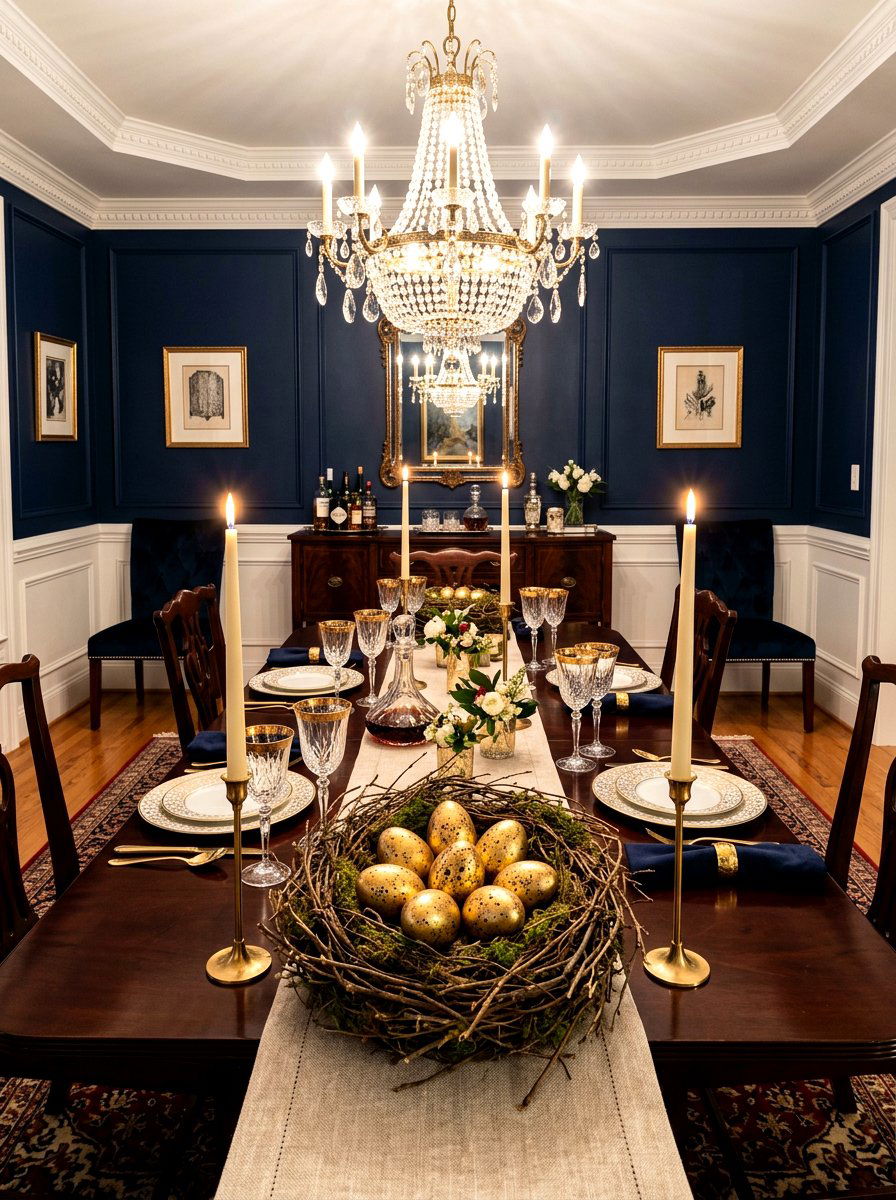 Golden Speckled Egg Nest - 25 Spring Bird Nest Centerpiece Ideas