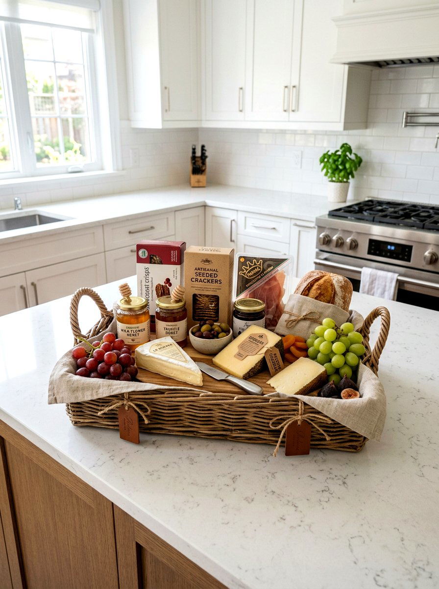 Gourmet Food Basket - 25 Spring Basket Filler Ideas