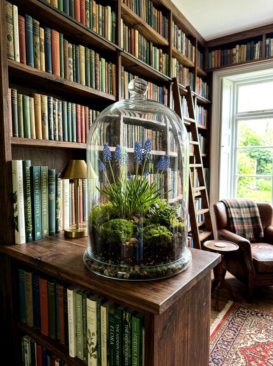 Grape hyacinth terrarium - 25 Spring Muscari Arrangement Ideas