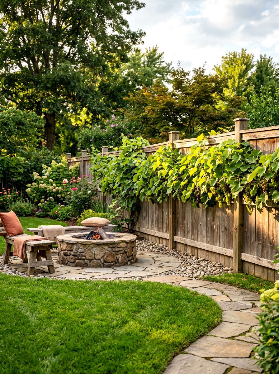 Grapevine Backyard Fence - 25 Spring Greenery Garland Ideas