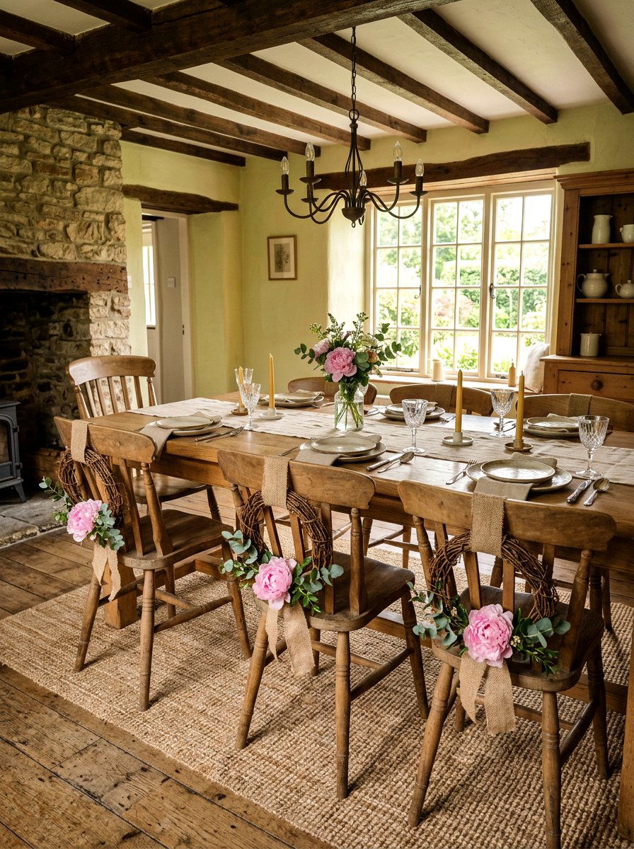 Grapevine Chair Wreath - 25 Spring Chair Back Wreath Ideas