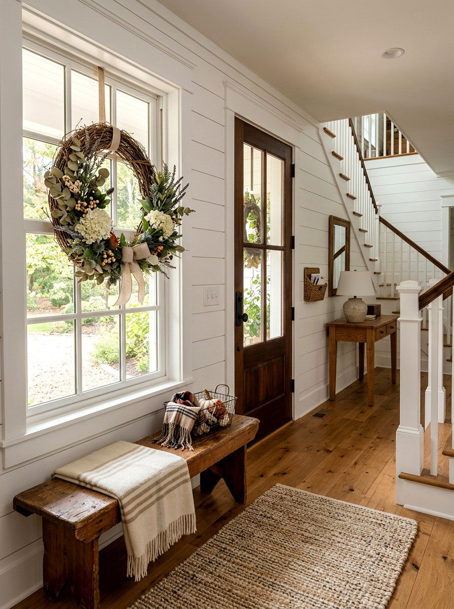 Grapevine Floral Wreath - 25 Spring Window Wreath Ideas