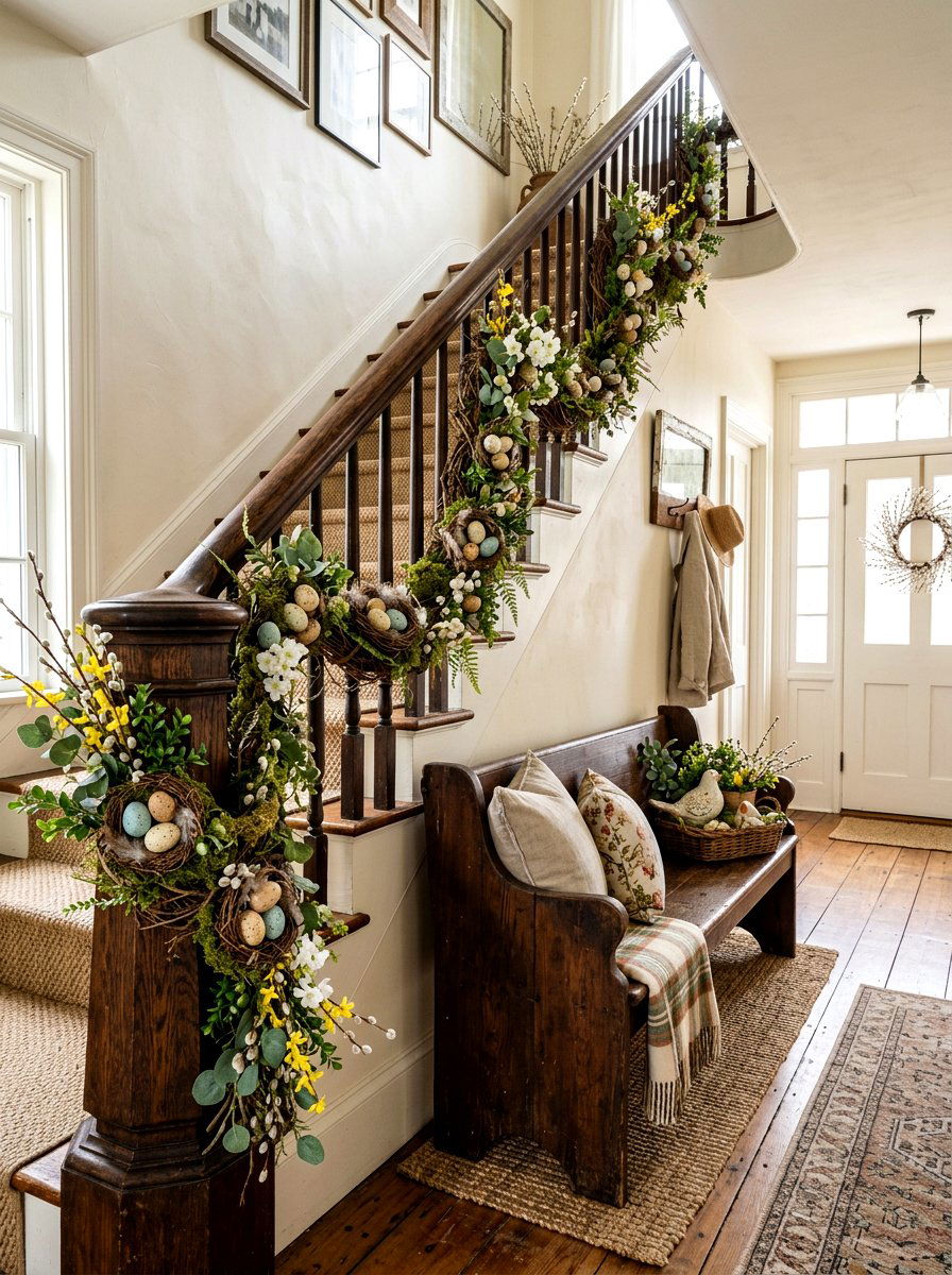 Grapevine Spring Garland - 25 Spring Banister Garland Ideas