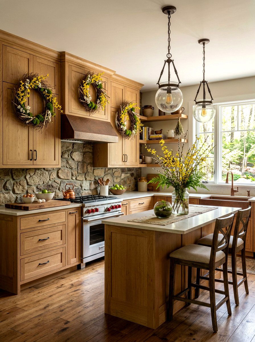 Grapevine Spring Wreath - 25 Spring Cabinet Wreath Ideas