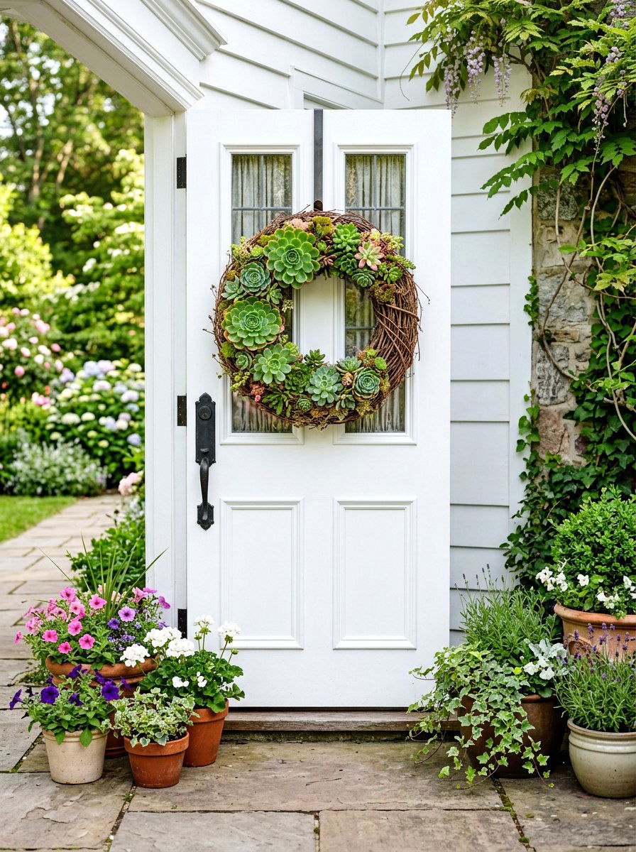 Grapevine Succulent Wreath - 25 Spring Succulent Wreath Ideas