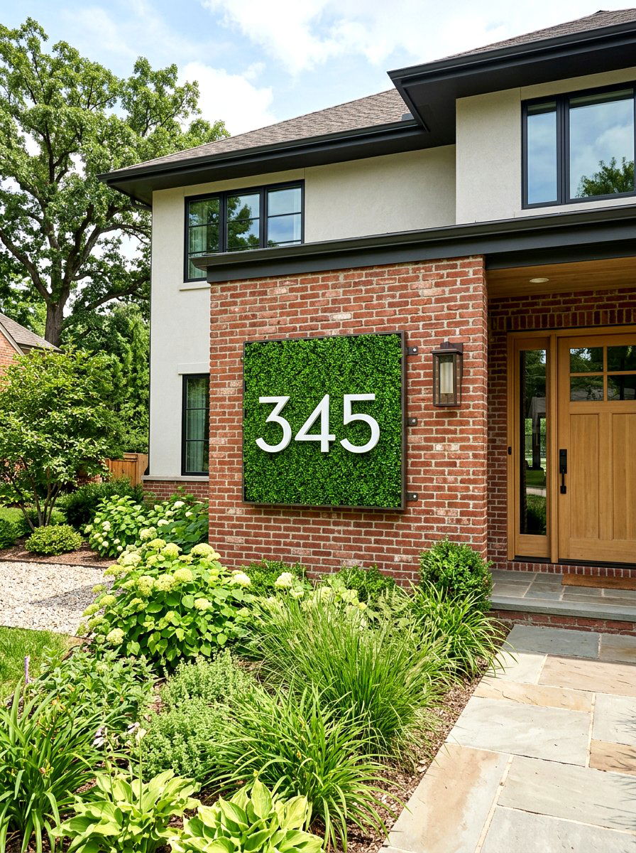 Grass Background House Numbers - 25 Spring House Number Decor Ideas
