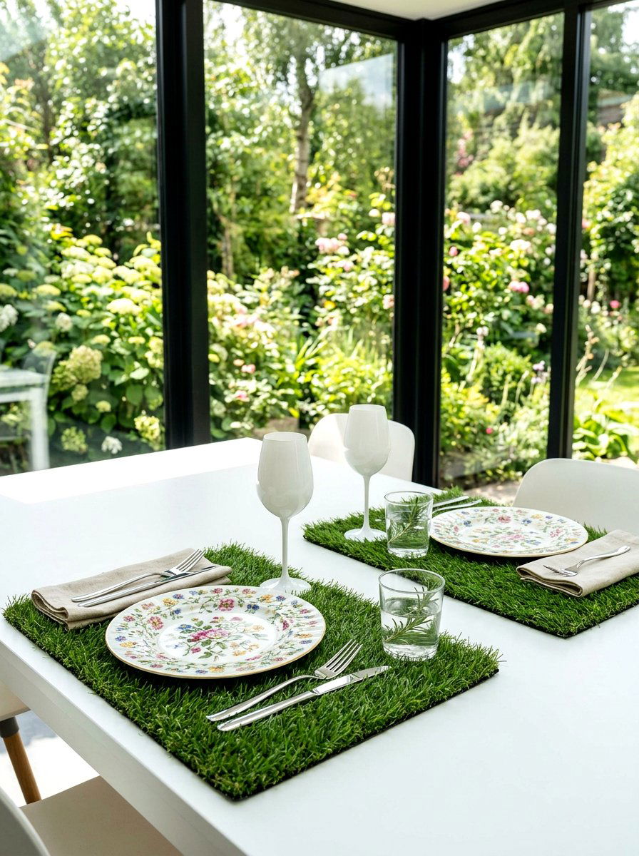 Grass Table Mat - 25 Spring Kids Table Decor Ideas