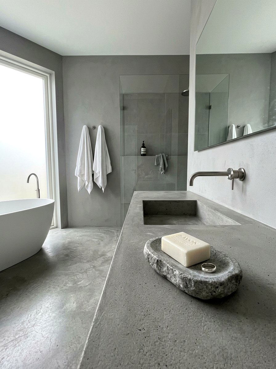 Gray Stone Dish - 25 Spring Bathroom Tray Ideas