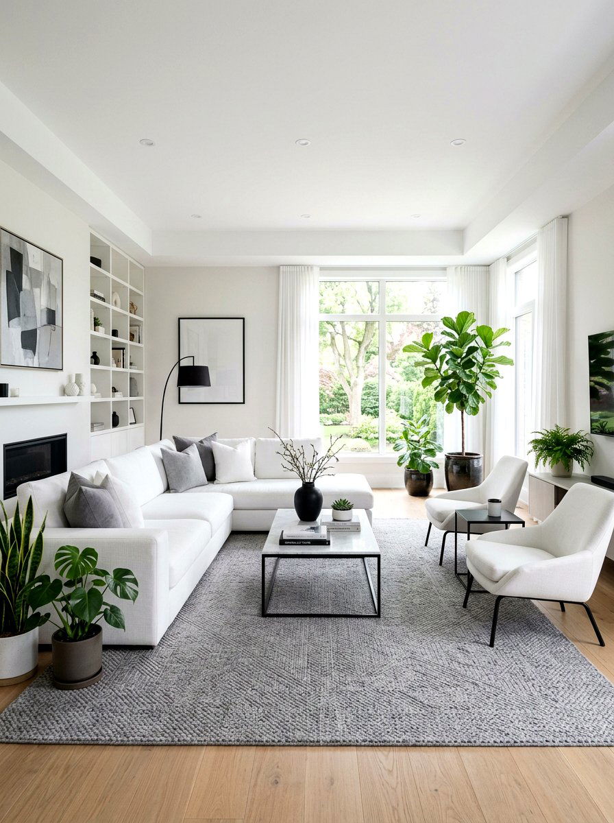 Gray Textured Rug - 25 Spring Living Room Rug Ideas