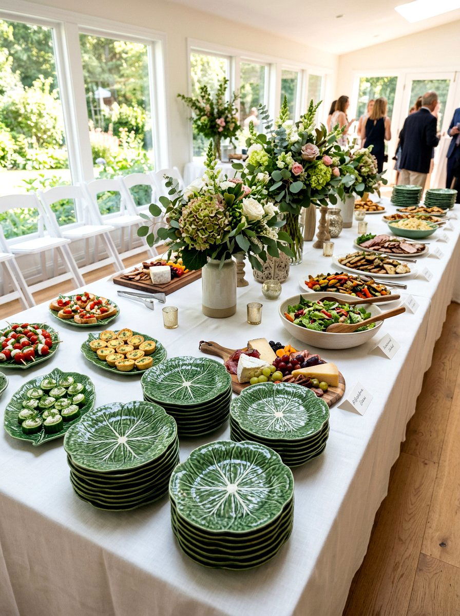 Green Ceramic Leaf Plate