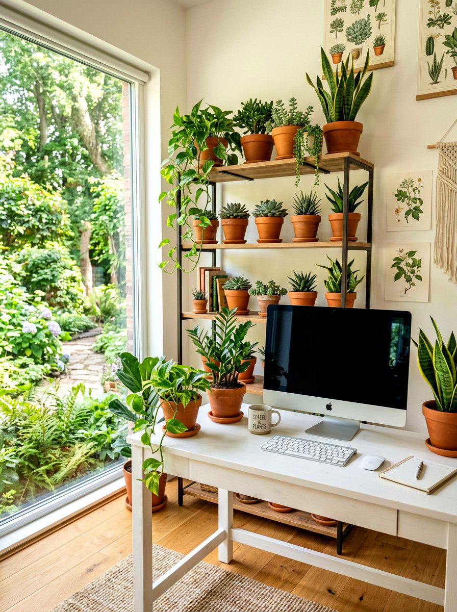 Green Desk Plants - 25 Spring Desk Decor Ideas