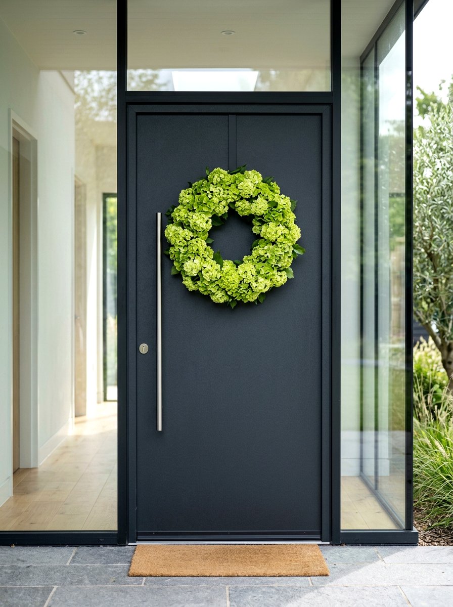 Green Hydrangea Modern Minimalist - 25 Spring Hydrangea Wreath Ideas