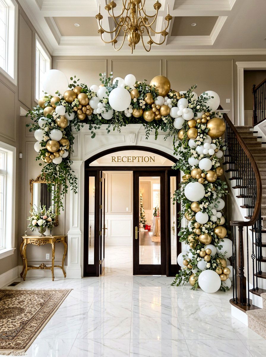 Greenery Balloon Garland - 25 Spring Wedding Shower Decor Ideas